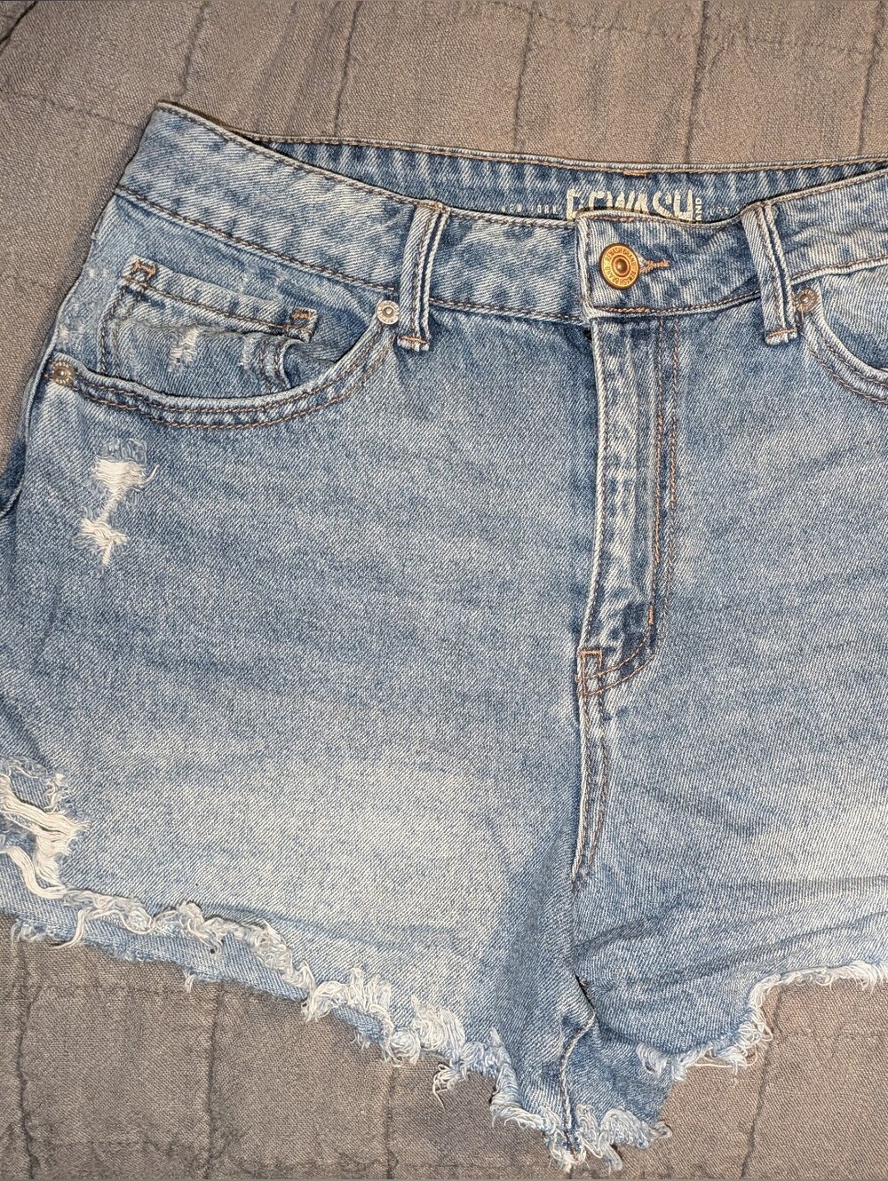 Cutoff Style Jean Shorts 100% Cotton